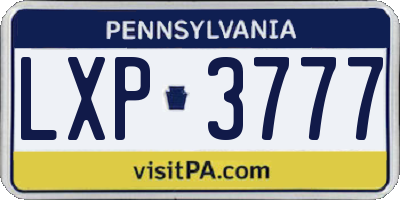 PA license plate LXP3777