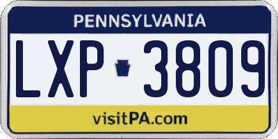 PA license plate LXP3809