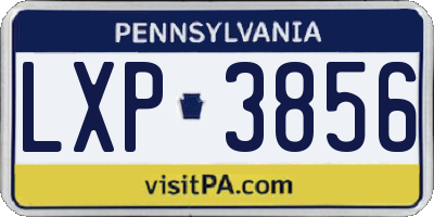 PA license plate LXP3856