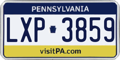 PA license plate LXP3859