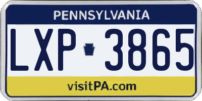 PA license plate LXP3865