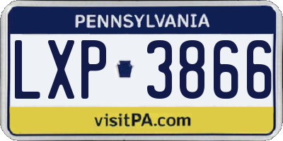 PA license plate LXP3866