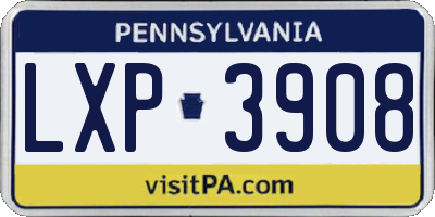 PA license plate LXP3908