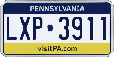 PA license plate LXP3911