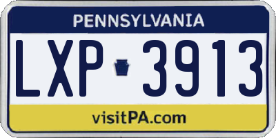 PA license plate LXP3913