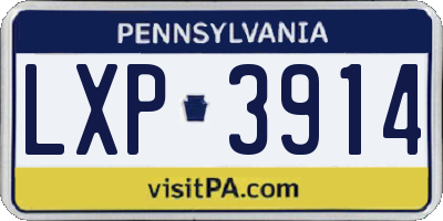 PA license plate LXP3914