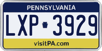 PA license plate LXP3929