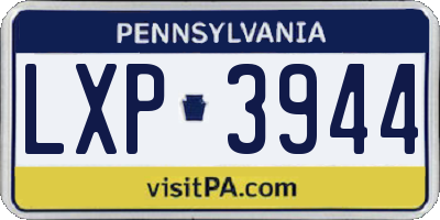 PA license plate LXP3944