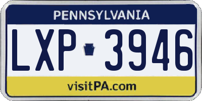 PA license plate LXP3946