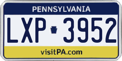 PA license plate LXP3952