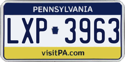 PA license plate LXP3963
