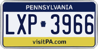 PA license plate LXP3966