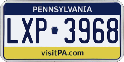 PA license plate LXP3968