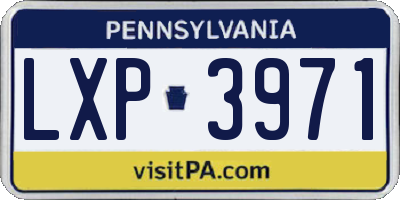 PA license plate LXP3971