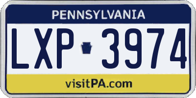 PA license plate LXP3974