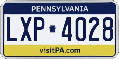 PA license plate LXP4028