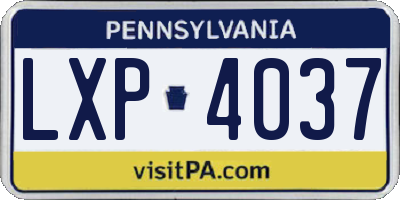 PA license plate LXP4037