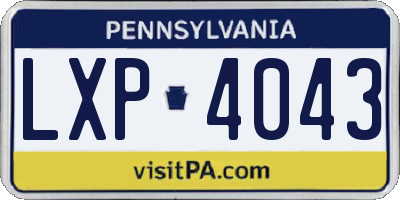 PA license plate LXP4043