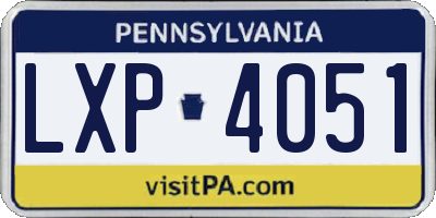 PA license plate LXP4051
