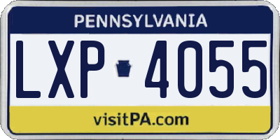 PA license plate LXP4055