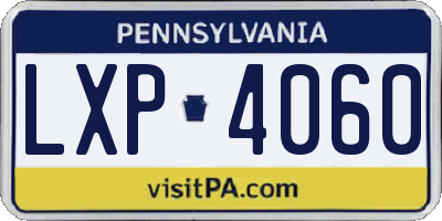PA license plate LXP4060