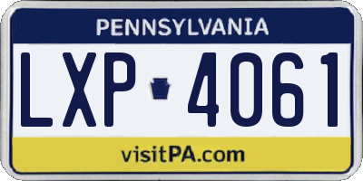 PA license plate LXP4061
