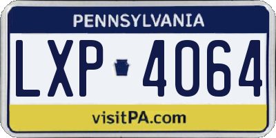 PA license plate LXP4064