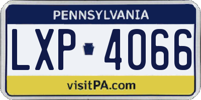 PA license plate LXP4066