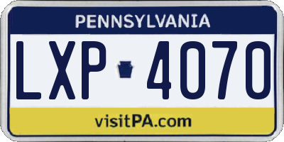 PA license plate LXP4070