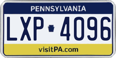 PA license plate LXP4096