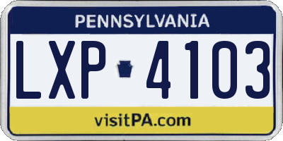 PA license plate LXP4103