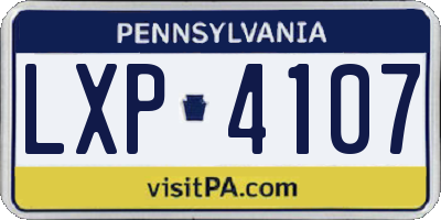 PA license plate LXP4107