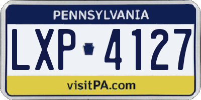 PA license plate LXP4127