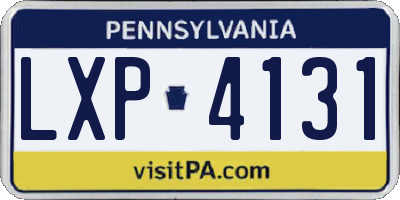 PA license plate LXP4131