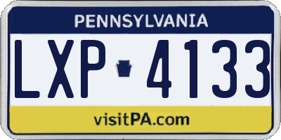 PA license plate LXP4133