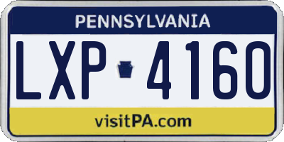 PA license plate LXP4160