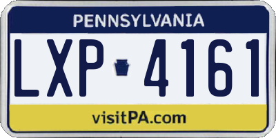 PA license plate LXP4161