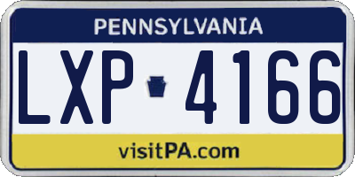 PA license plate LXP4166
