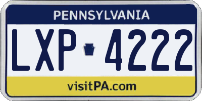 PA license plate LXP4222