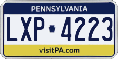 PA license plate LXP4223