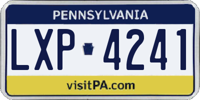 PA license plate LXP4241