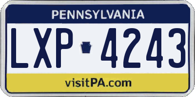 PA license plate LXP4243