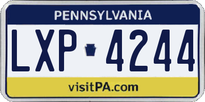 PA license plate LXP4244