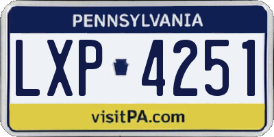 PA license plate LXP4251
