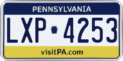 PA license plate LXP4253