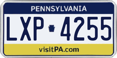PA license plate LXP4255