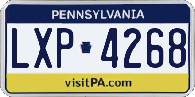 PA license plate LXP4268