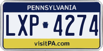PA license plate LXP4274