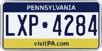 PA license plate LXP4284