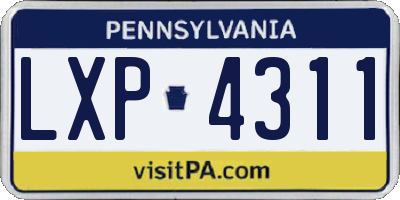 PA license plate LXP4311